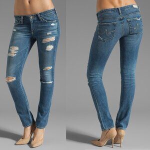 AG Jeans Stilt Skinny Womens 26R Medium Distressed 15 Years Thrasher Wash $225